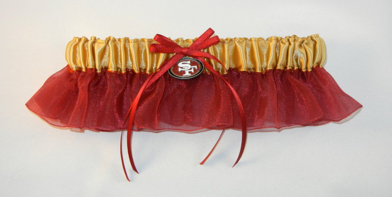 San Francisco 49ers Inspired Garter with Licensed Charm